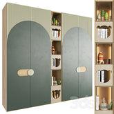 Trueliving 5 Door Fitted Brown wardrobes Laminated Finish & PU Finish 8Ft *2Ft *9Ft -2438.4MM X 609MM X 2743.2MM)